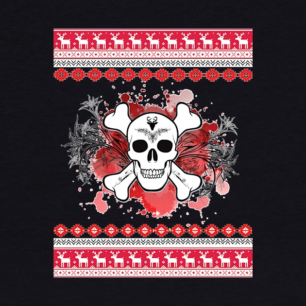 Ugly X-Mas Crossbones Skull by InkDoneRight